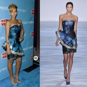 Rihanna Christian Siriano Asymmetrical dress